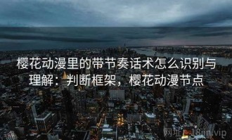樱花动漫里的带节奏话术怎么识别与理解：判断框架，樱花动漫节点