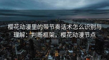 樱花动漫里的带节奏话术怎么识别与理解：判断框架，樱花动漫节点