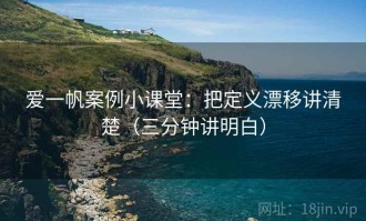 爱一帆案例小课堂：把定义漂移讲清楚（三分钟讲明白）