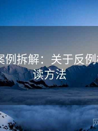 菠萝TV案例拆解：关于反例检验的阅读方法
