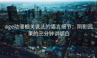 age动漫相关说法的语言细节：阴影因果的三分钟讲明白