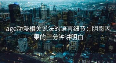 age动漫相关说法的语言细节：阴影因果的三分钟讲明白