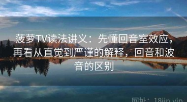 菠萝TV读法讲义：先懂回音室效应，再看从直觉到严谨的解释，回音和波音的区别