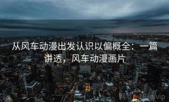 从风车动漫出发认识以偏概全：一篇讲透，风车动漫画片