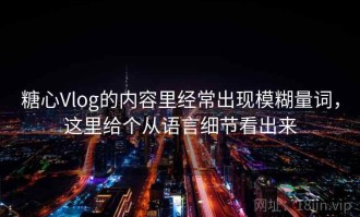 糖心Vlog的内容里经常出现模糊量词，这里给个从语言细节看出来