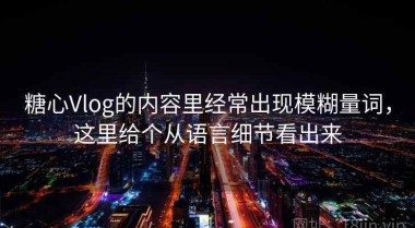 糖心Vlog的内容里经常出现模糊量词，这里给个从语言细节看出来