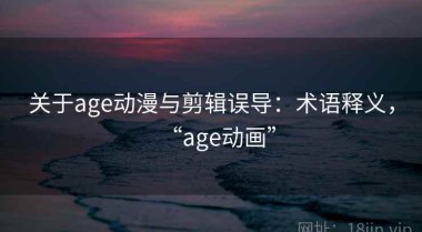 关于age动漫与剪辑误导：术语释义，“age动画”