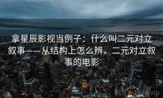 拿星辰影视当例子：什么叫二元对立叙事——从结构上怎么辨，二元对立叙事的电影