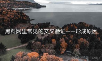 黑料网里常见的交叉验证——形成原因