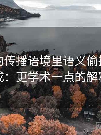 爱一番的传播语境里语义偷换如何形成：更学术一点的解释