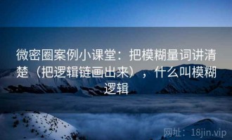 微密圈案例小课堂：把模糊量词讲清楚（把逻辑链画出来），什么叫模糊逻辑
