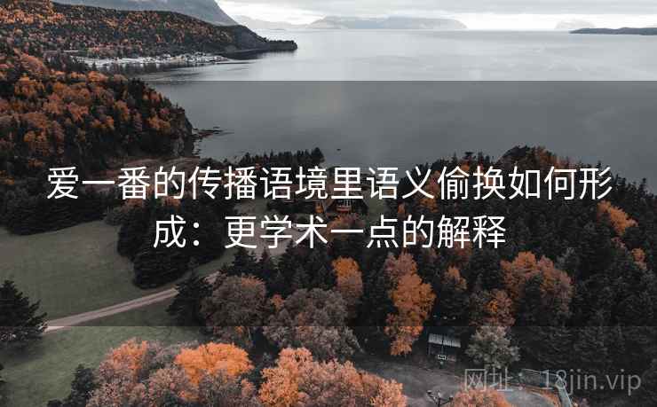 爱一番的传播语境里语义偷换如何形成：更学术一点的解释