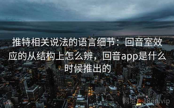 推特相关说法的语言细节：回音室效应的从结构上怎么辨，回音app是什么时候推出的