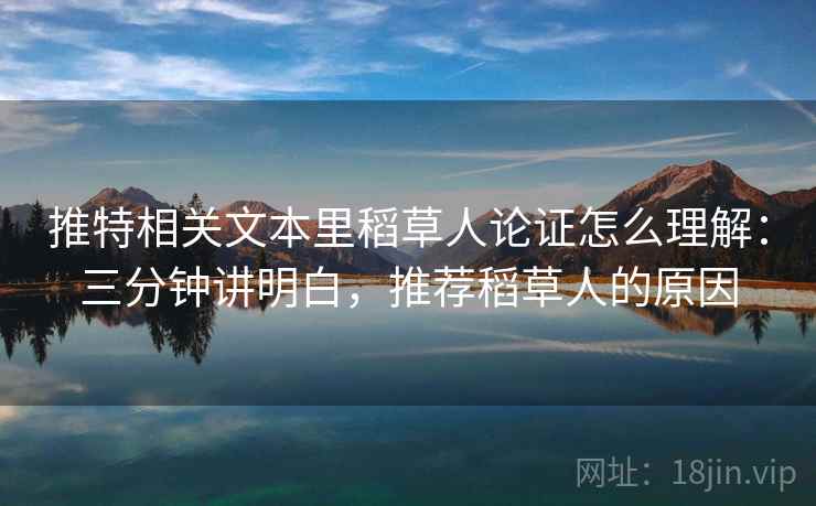推特相关文本里稻草人论证怎么理解:三分钟讲明白,推荐稻草人的原因 推特相关文本里稻草人论证怎么理解:三分钟讲明白,推荐稻草人的原因