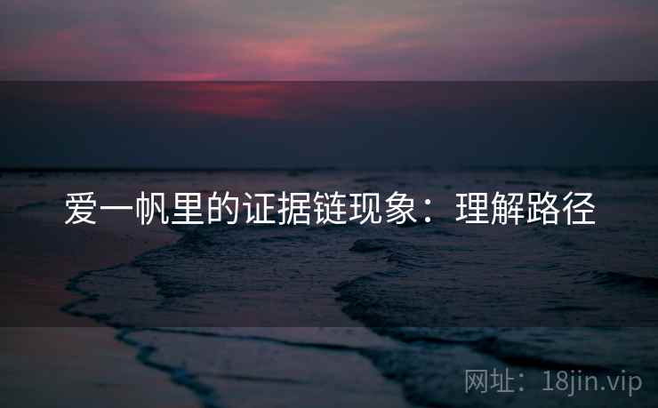 爱一帆里的证据链现象:理解路径 爱一帆里的证据链现象:理解路径